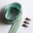 Reißverschluss & Zipper im Set – 1 Meter inkl. 3 Zipper (Kupfer/Mint)